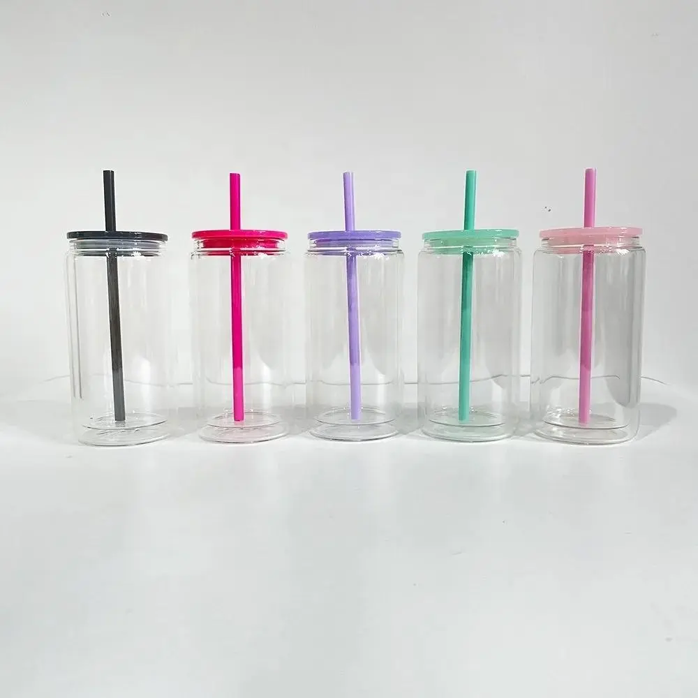 5pk Acrylic Snowglobe with plastic lids and straws cup-=%2= glas=2=-=%2= can=%2=--=%2=-=%2=-- can cute cups
