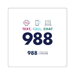 988 Lifeline, Mental Health Support Stickers, Safety Awareness, Crisis Lifeline, Positive Messaging, Laptop Decor