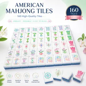 Premium 4-Ply Blue Acrylic Mahjong Set - 160 Crystal Tiles, Indoor Leisure & Party Essential (Sports & Outdoor, Leisure & Outdoor Recreation Equipment)