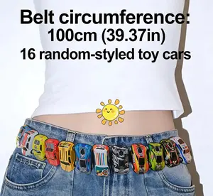 "Novelty Mini Car Belt - 16 Random Style Plastic Toy Cars, 100cm Circumference (39.37in) - Fun Y2K Streetwear Waist Decoration"