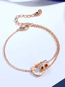 Diamond inlaid zircon titanium steel bracelet