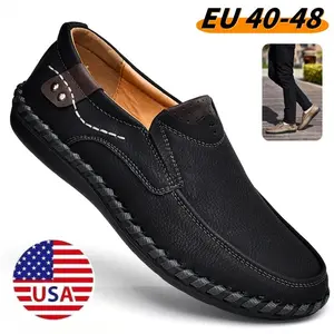 Men's Handmade Leather Shoes Casual Slip on Loafers for Driving Walking Working