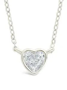 Sterling Silver Heart Bezel Set Pendant