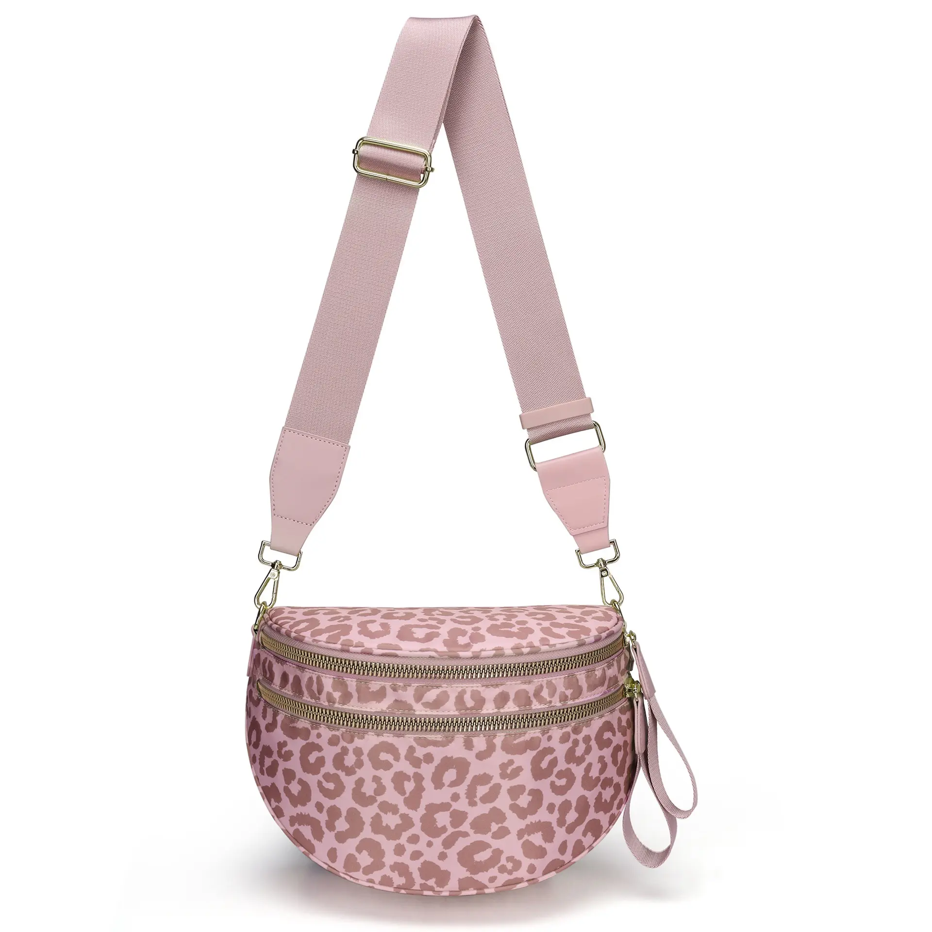 Women's Leopard Pattern Nylon Crossbody Bag,Casual Trendy Moisture-Proof Purse with Shoulder Strap,Chic Crossbody Purse,Crossbody Shoulder Handbag