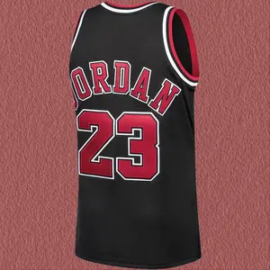 stitched Men's Classic-Design Sleeveless Basketball Jerseys Retro Black shirt 1997-98