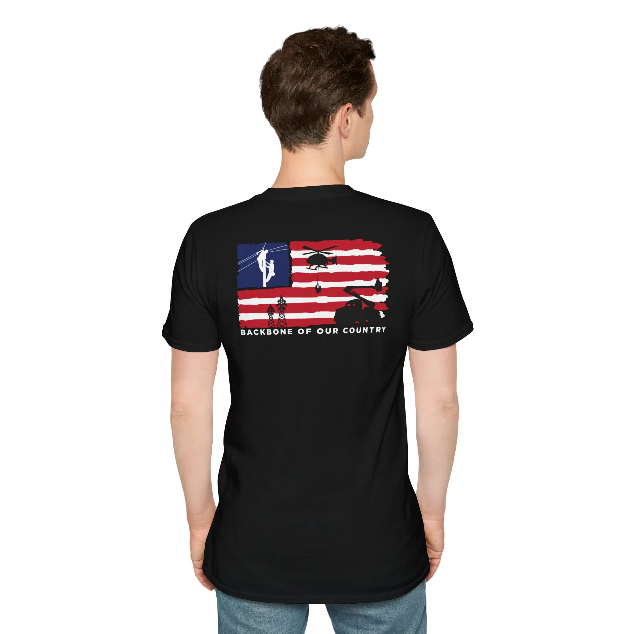 "Backbone of Our Country" T-shirt heavy cotton graphic crew neck soft