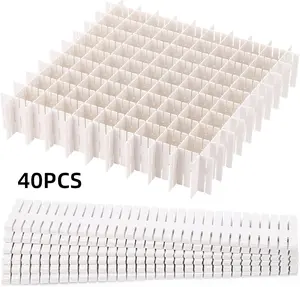 40Pcs/Set Grid Drawer Dividers,Adjustable Drawer Organizer for Tool,Socks,Underwear,Lingerie,Makeup,Bedroom Office Kitchen Storage,Valentine's Day Gifts,Tools & Hardware