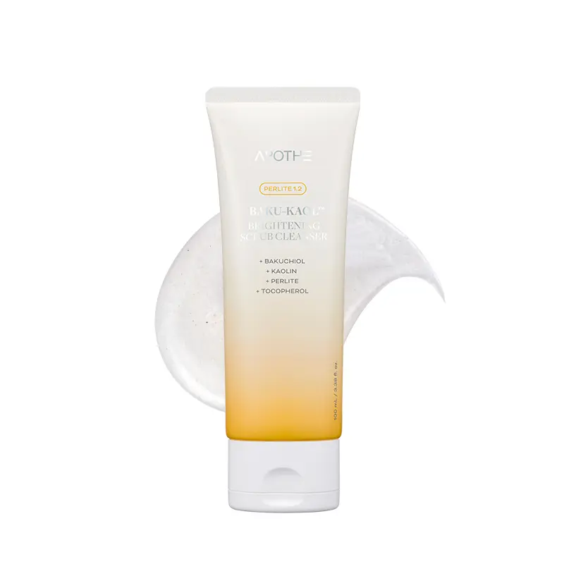 APOTHE Baku-Kaol™ Brightening Scrub Cleanser 100ml / 3.38 fl. oz. | Exosome-Powered Clay Cleanser | Bakuchiol + Kaolin + Perlite for Deep Pore Purification & Radiant Skin