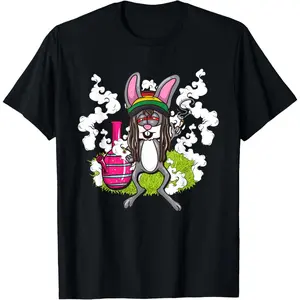 Easter Bunny Marijuana Cannabis Weed Funny 420 Humour Gift T-Shirt NPG61