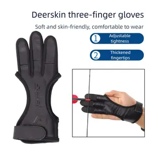 Deerskin Archery Three-Finger Glove – Mediterranean Finger Tab for Recurve & Traditional Hunting Bows