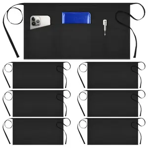 A Set of 6/3 Pcs Server Aprons with 3 Pockets,Waterdrop Resistant Waitress Waiter Waist Apron,Ideal for Home,Cooking,BBQ,Garden,Tools & Hardware
