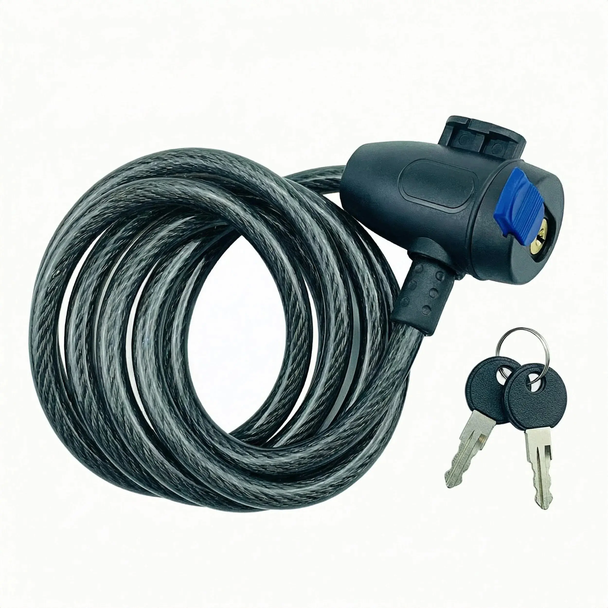 Heavy Duty Anti-Theft Bike Security Lock - 2.3 FT Weatherproof Cable Lock with 2 Keys for Bicycle, Motorcycle, Scooter