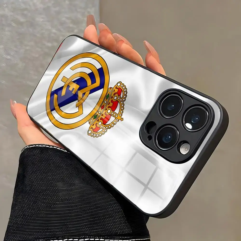 R-Real Football Glass Casing, Smartphone Cellphone Accessories for iPhone 11,13,14 Pro Max,15,16,17 Pro Max,X Plus, Shockproof Protection for Gifting