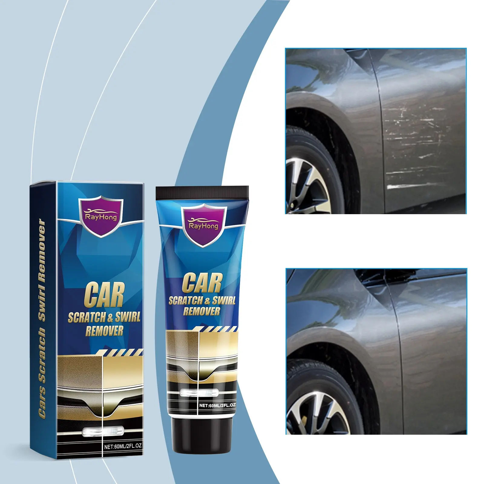 ScratchPro Paint Restoration Cream - Car Scratch Remover & Polishing Compound for Swirl Marks & Light Scratches Universal Color Match for All Vehicles Easy Application Kit Included detailer auto premium scratch remover kit