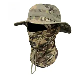Adults' 2026 Camouflage Round-Brimmed Outdoor Bucket Hat Set, Lightweight Fabric, Sun Protection, Windproof Drawcord, Ideal for Hiking, Travel