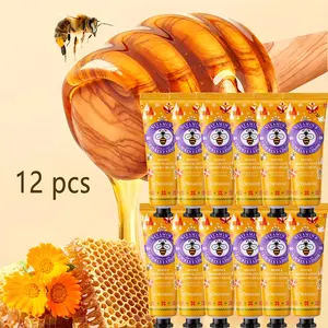 12 Pcs Honey Hand Cream Set - Fragrance Moisturizing & Hydrating Non-Greasy Anti-Dry Nourishing Care for Smooth Hands, Long-Lasting Autumn And Winter Moisture