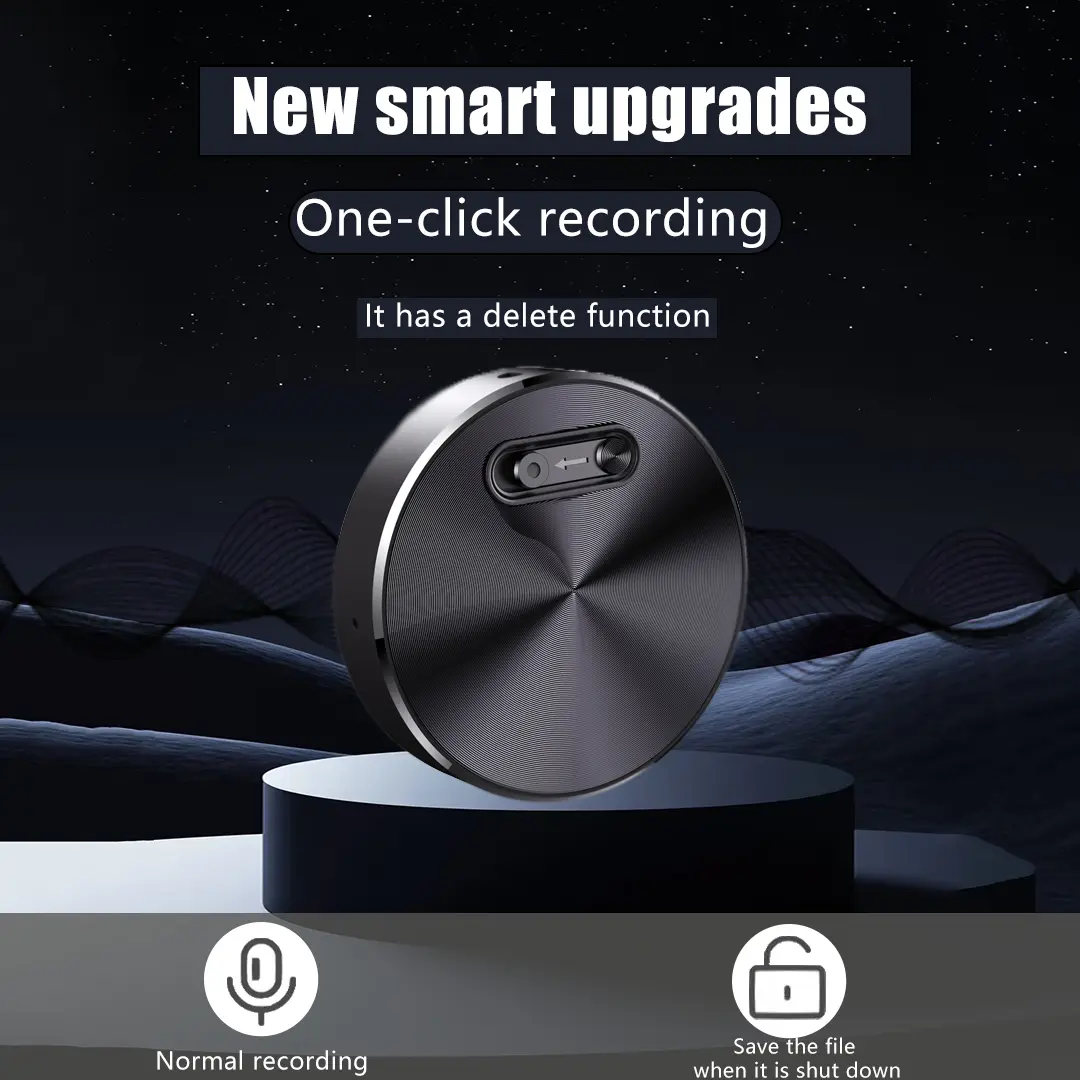 Smart Voice Recorder – One-Touch Recording-HD Noise Reduction-Long Battery-Large Storage-Support voice to text