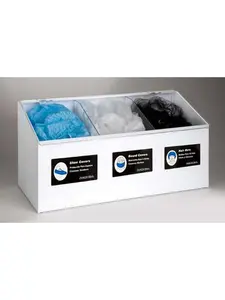 RackEm Racks 3-Compartment Dispenser Hair Net-Beard Cover-Shoe Cover