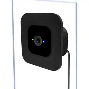 2 Pack Window Mount Compatible with Blink 2/1 Mini Indoor, Secured Camera Glass Wall Holder for Single Pane Glass Windows/Doors for Outside Security Monitoring,Black