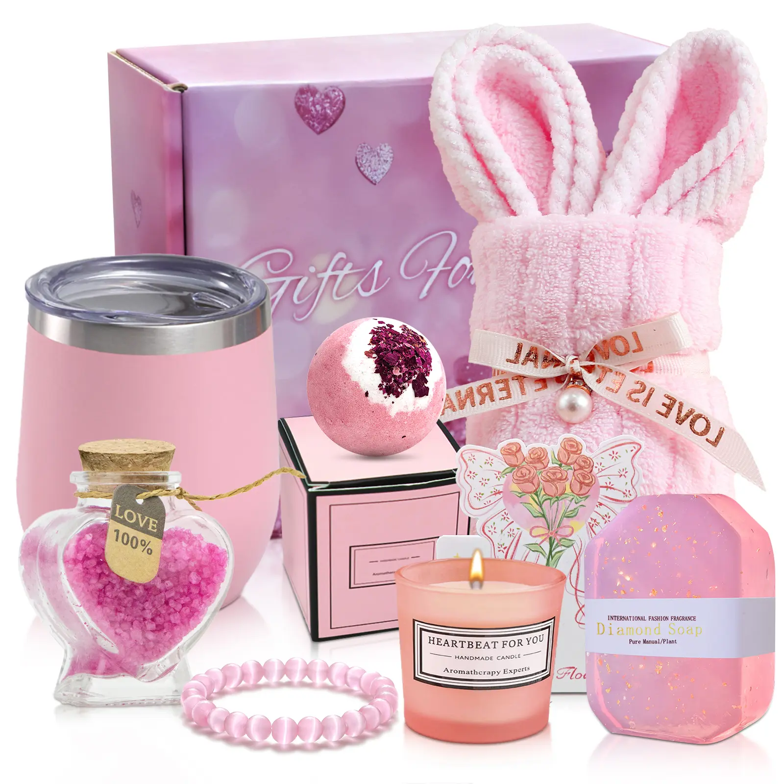 Holiday Relaxation Gift Set for Women | Cozy Christmas Spa Box with Blanket, Candle & Bath Essentials | Perfect Gift for Mom & Best Friends premium stainless steel wine glass dried  flower  cup friend gift body lip balm gift set Lunar Luster Eye Makeup k-