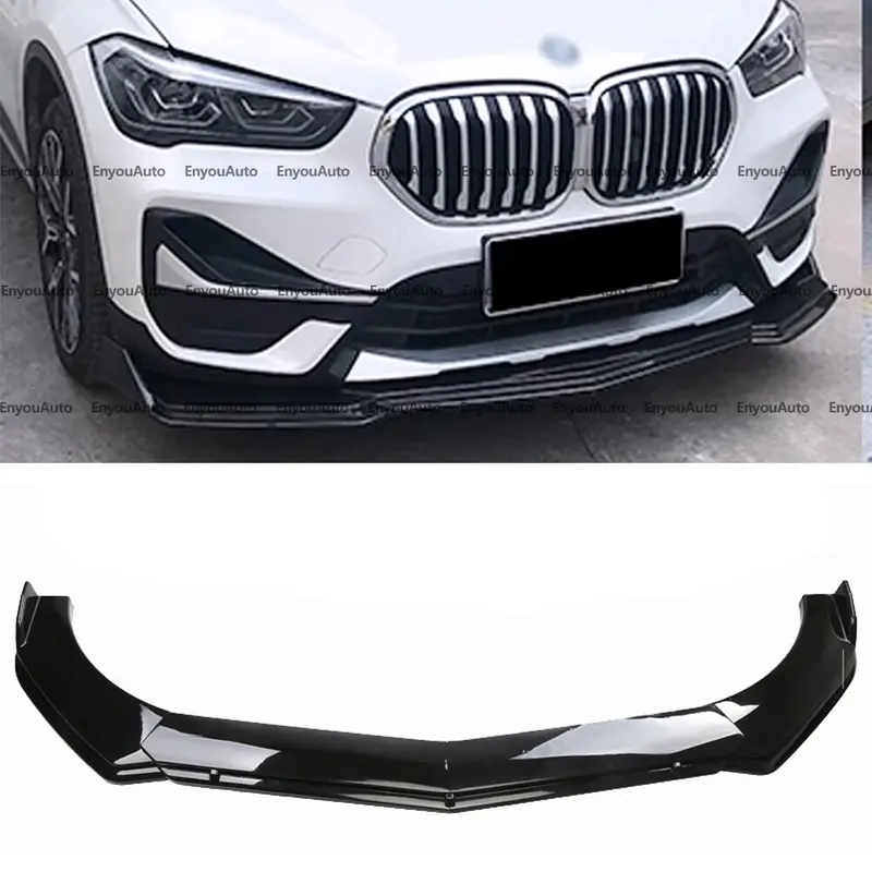 Glossy Black ABS Plastic Car Spoiler - Front Lip Splitter Chin Diffuser, Scratch Guard Exterior Accessory with Elegant & Personalized Appearance for BMW X1 X2 X3 X4 X5 X6 X7 (Includes Screws, Accessories for Car)