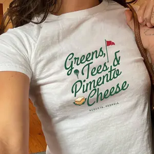 Greens Tees Pimento Cheese Baby Tee , Golf Baby Tee, Vintage Golf, Retro Masters Inspired Baby Tee, Golf Lover Gift