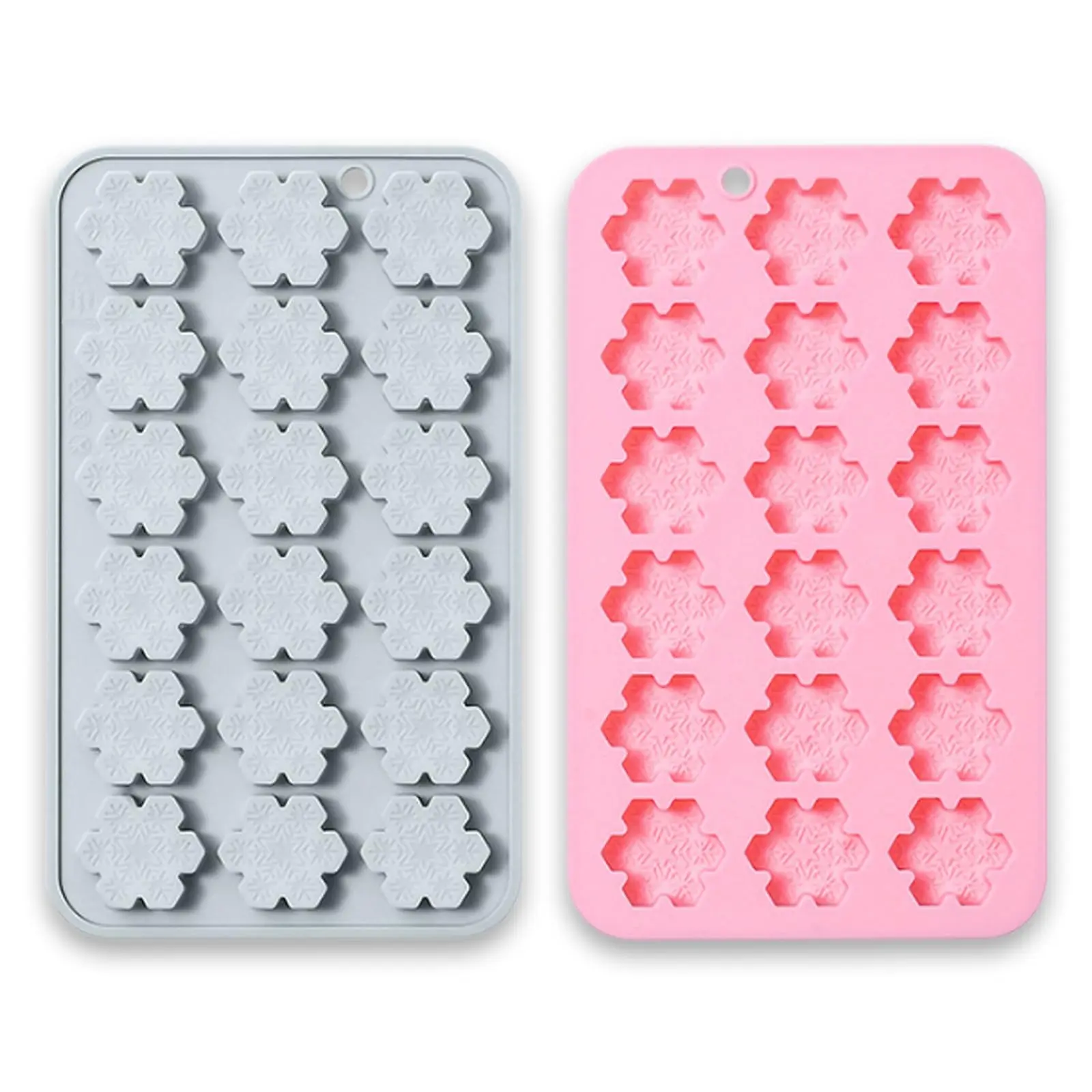 2 Pcs Snowflake Silicone Molds, 18-Cavity 3D Christmas Snowflake Chocolate Silicone Molds for DIY Christmas Winter Jello Candy Cupcake Fondant Baking Polymer Clay Decoration