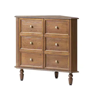 New! Walnut 2-Door Alex Corner Cabinet
