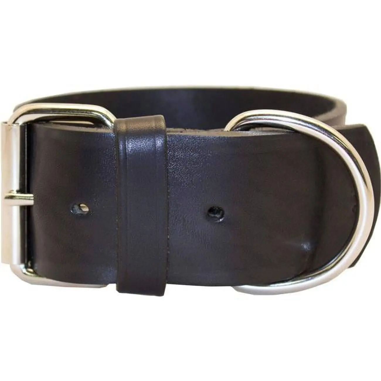 Leather Brothers Single Layer Latigo Leather Dog Collar, 2 x 23 in, Black, Model 200L-BK23