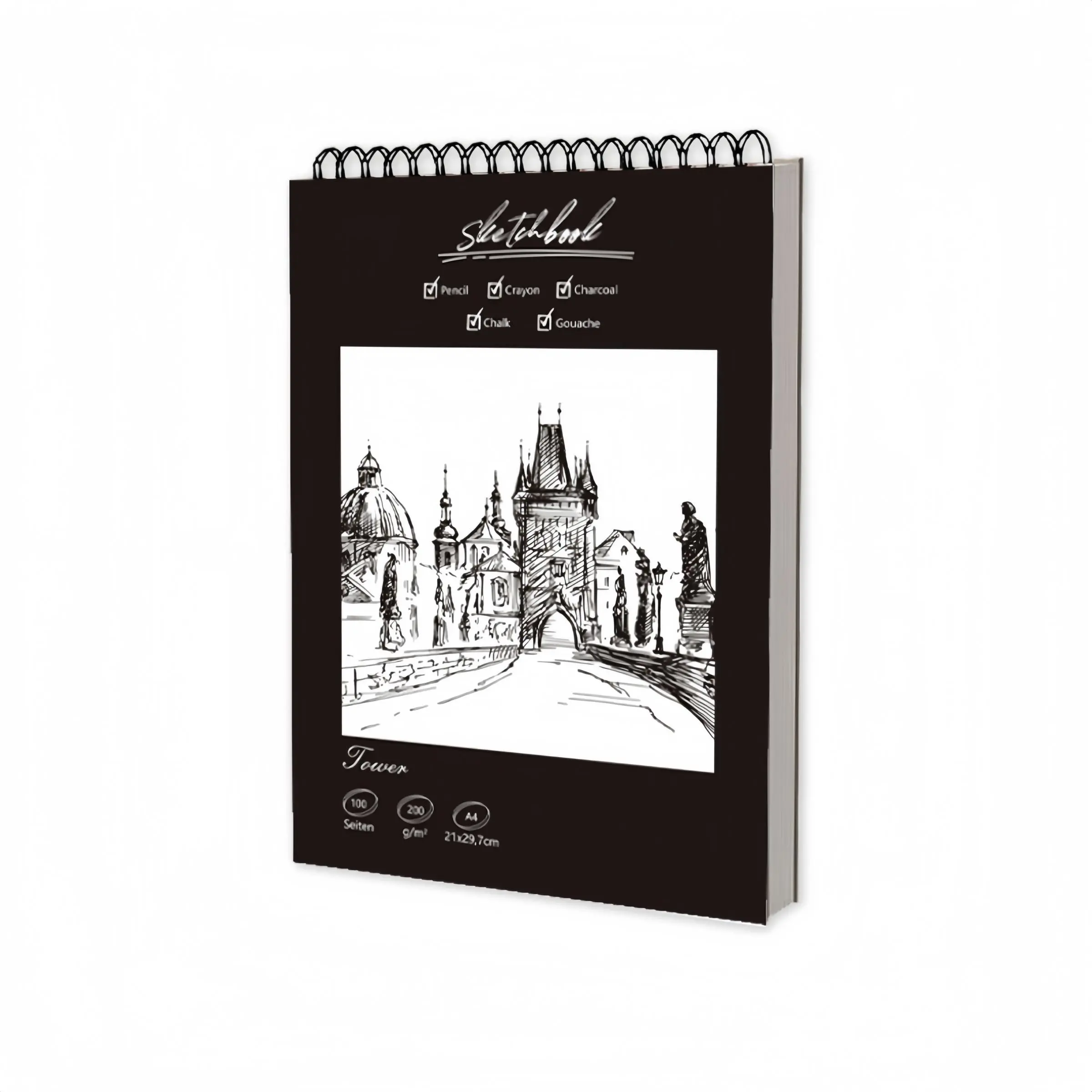 Sketch Book, Thickened Paper Sketch Book with Tear Line, Durable and Unbreakable Sketching Sketches Book, Suitable for Colour Pencils, Acrylic Markers, Doodle Books, Drawing Book, Art Sketchbooks, Art Drawing Supplies