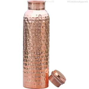 Handmade Copper Water Bottle – 34oz / 1000ml Ayurvedic Pure Copper Vessel, Leak-Proof, Durable & Washable, Reusable Healthy DrinkwareFFLimitlessApparel3LumièreNoire16