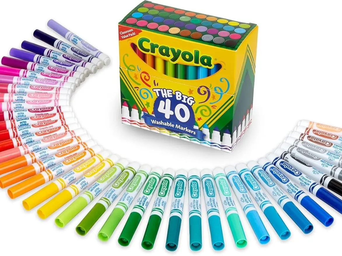 Ultra Clean Washable Markers (40ct), Colored Markers for Kids, Coloring Book Marker Set, Stocking Stuffers for Kids, Christmas & Holiday Gifts, Ages 3+
