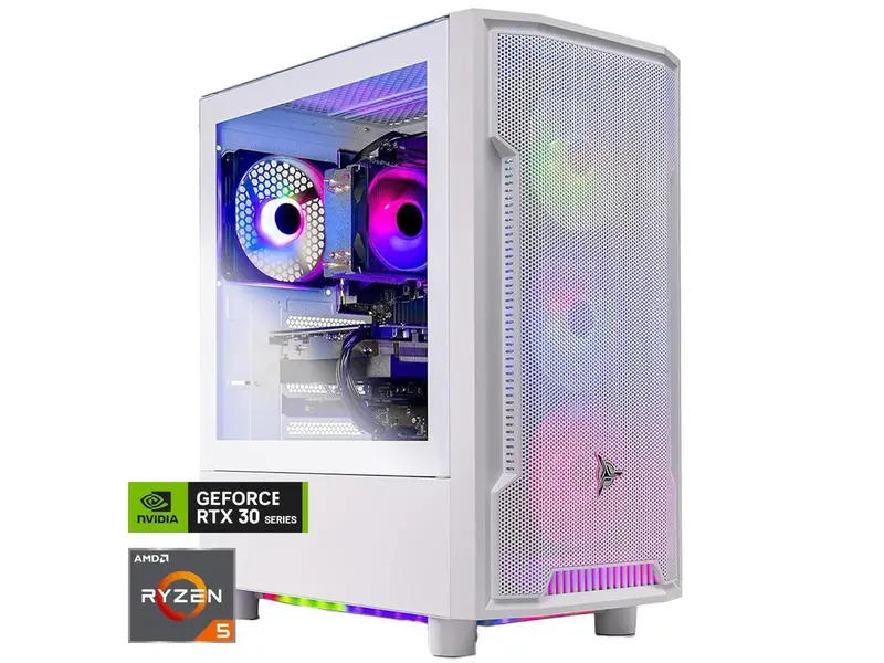 Skytech Gaming Archangel Gaming PC, AMD Ryzen 5 5500 3.6GHz, NVIDIA RTX 3050 6GB VRAM, 500GB NVMe SSD, 16GB DDR4 RAM 3200, 650W GOLD PSU, Wi-Fi, Win 11, Desktop