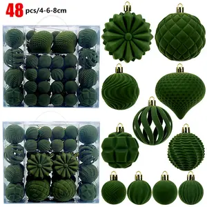 Velvet Christmas Decoration Set, Snowflake Plastic Balls, Holiday Decorations for Xmas Halloween Easter Thanksgiving Spring, Party Decoration