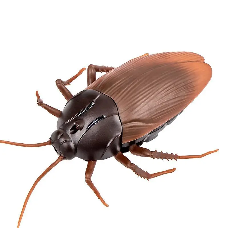 Simulated Artificial Remote Control Cockroach (1 Set), Novel and Scary Animal Toy Model, Simulated Sensor Sensing Cockroach, Creative Halloween April Fool's Day Mock Gift (Comes with 6 1,5V Button Batteries)