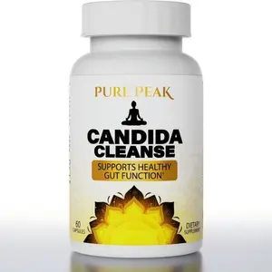 Pure Peak Natural Candida Cleanse - 60 Vegan Capsules with Probiotic & Antifungal Formula for Gut & Digestive Health Support