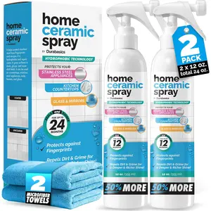 2 Pack [12 Oz] Home Ceramic Coating Spray Kit - Shine, Seal & Protect Kitchen & Bath Surfaces - High Shine - Repels Stains & Grime Effortlessly - Use on Stainless Steel, Sinks, Countertops, Glass