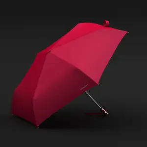 Flat Automatic Umbrella, Ultralight Travel Sun Umbrella, Portable Folding Umbrellas Plastic Aluminum Pink