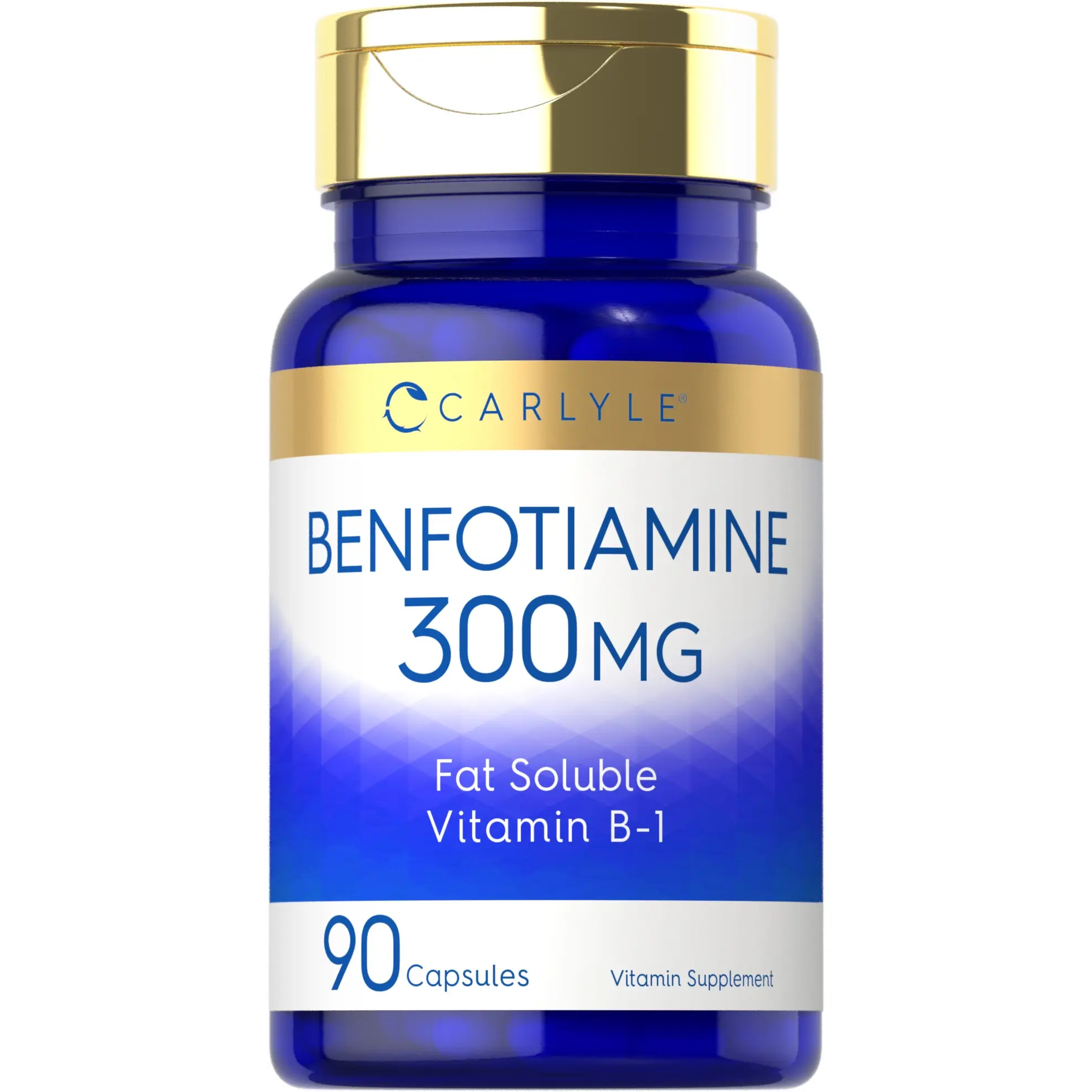 Carlyle Benfotiamine 300mg | 90 Capsules | Fat Soluble Vitamin B-1 | Non-GMO, Gluten Free Supplement