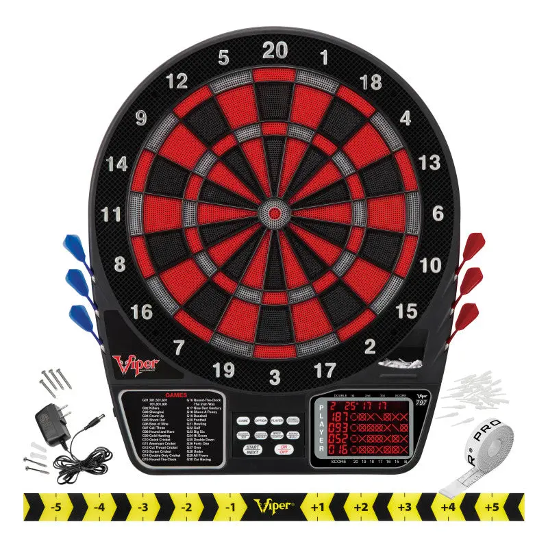 Pro Electronic Dartboard, 15.5" Regulation Soft Tip Target with Durable Segments, 43 Games for 16 Players, Automatic Scoring, Includes Darts & Spare Tips