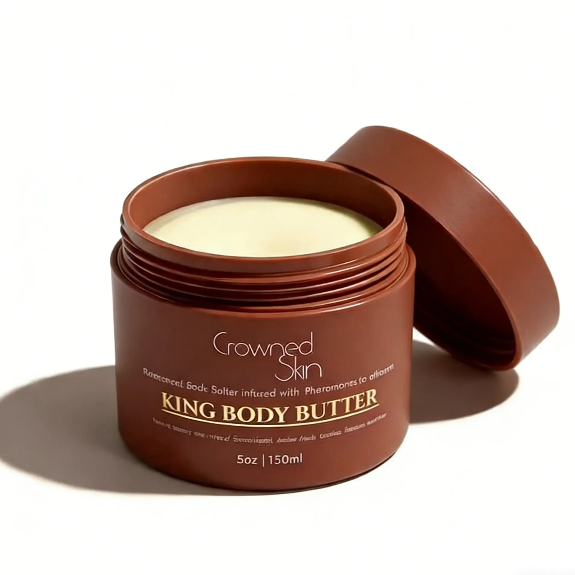 Crowned Skin King Body Butter Warm Sandalwood & Musk Scent Organic Shea & Mango Butter Moisturizer for All Skin Types