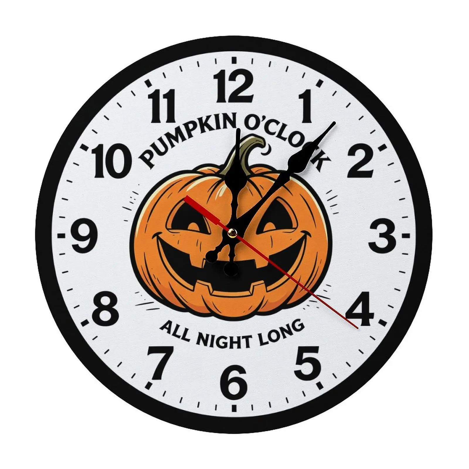 Halloween Silent Pumpkin Wall Clock, Spooky Jack O'Lantern Wall Decoration for Home Decor Supplies