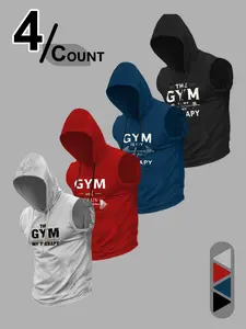 Men's Gym Hooded Tank Top, Regular Fit Casual Sleeveless Hoodie Vest for Gym Workout Running, Men's Top for All Seasons Gym Athletic Clothes