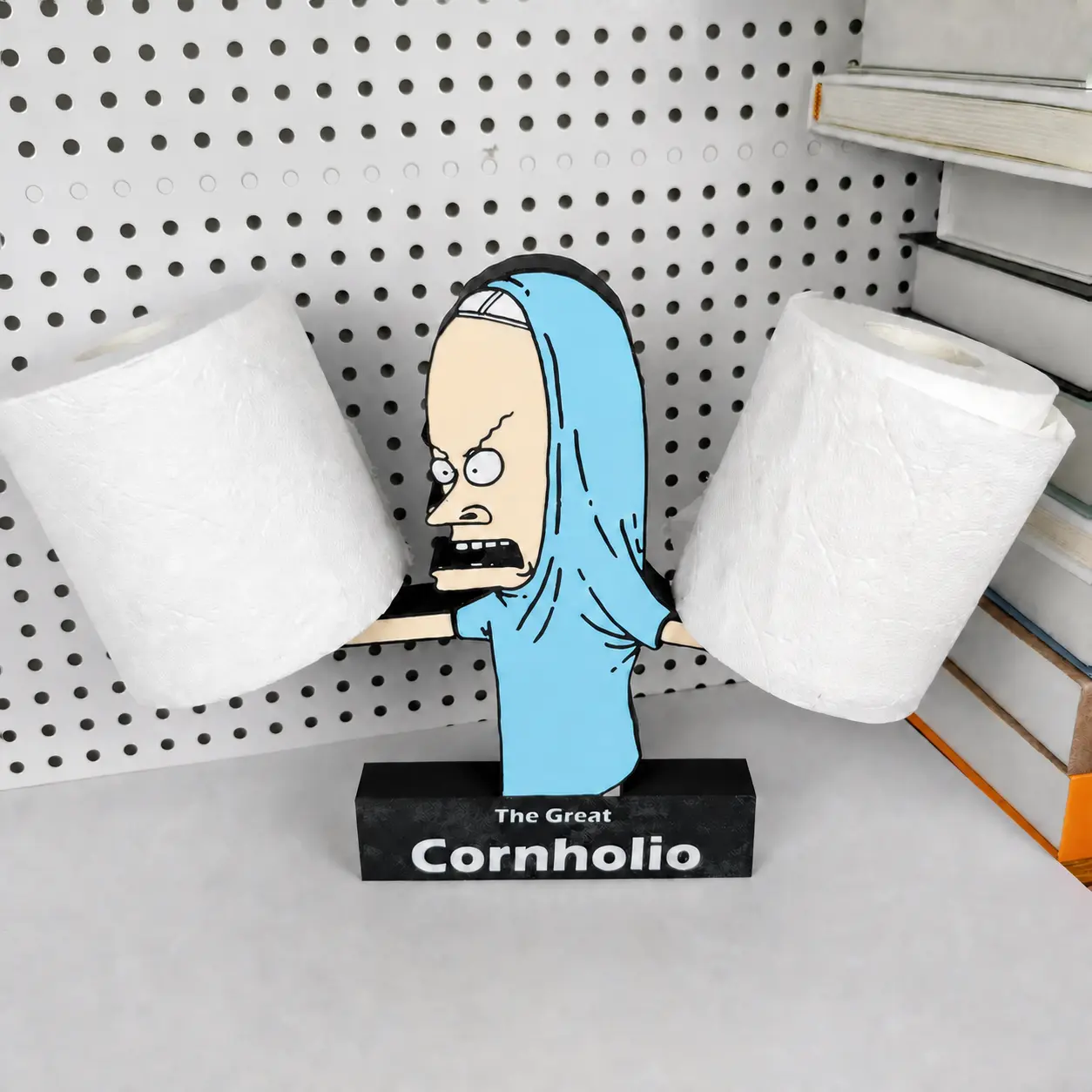 Cornholio Toilet Paper Holder - Bathroom Organizing Accessory with Fun Character Design, Durable Home Supplies for Adding Personality and a Unique Touch to Your Space