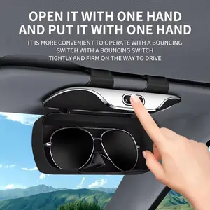 Car glasses case, one click opening and closing, containing soft fabric, fixed glasses, anti displacement, anti scratch, sunglasses case, blackout mirror case