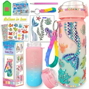 Mermaid-Themed Water Bottle Decoration Featuring Cute Gradient Designs, Perfect for Reusable Bottles. Ideal for Christmas Celebrations