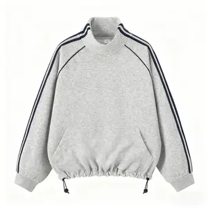 Women's oversized sweatshirts autumn sweaters fashionable hoodies stand collar turtleneck collared pullovers long-sleeved shirts clothes men's tops