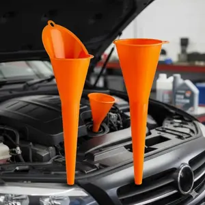 Universal Anti-Leak Long Neck Oil Funnel: Durable Chemical-Resistant Easy-Clean Design for Car Engine Oil, Diesel, Kerosene & Fluids. Must-Have Garage Maintenance Tool for Vehicle Care.