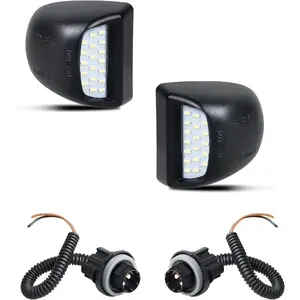 LED License Plate Light Rear Lights Lamp Socket Wire Harness Compatible with Chevy Silverado 1500 2500 3500 Suburban Tahoe Cadillac Escalade EXT GMC Sierra 1500 2500 3500 Yukon XL