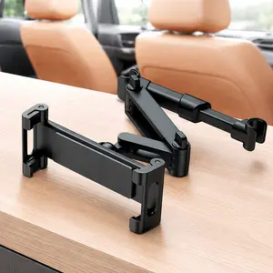 Car Headrest Tablet Holder for 5.3 to 12.9 Inch iPad and Phone 360 Degree Rotating Adjustable Car Tablet Mount Black